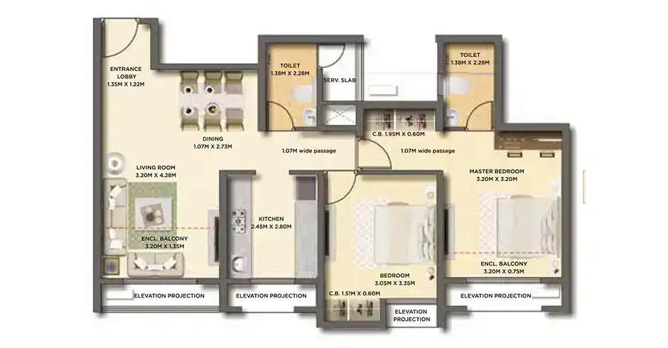 Dosti Thane Balkum Floor Plans